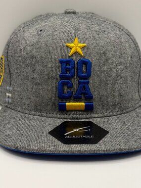 BOCA Juniors Soccer Fi Collection Adjustable Men's Snapback Hat Cap Gray
